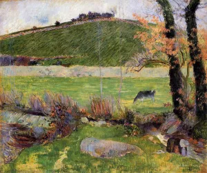 A Meadow on the Banks of the Aven by Paul Gauguin - Hand-Painted Oil Painting Reproduction