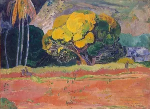 At the Foot of the Mountain by Paul Gauguin - Hand-Painted Oil Painting Reproduction