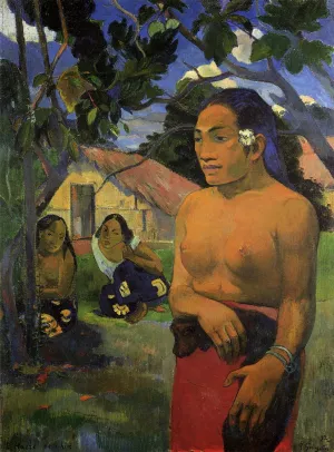 E Haere Oe I Hia also known as Where Are You Going by Paul Gauguin - Hand-Painted Oil Painting Reproduction