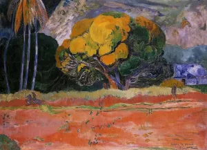 Fatata te Moua also known as At the Big Mountain by Paul Gauguin Oil Painting Reproduction