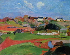 Fields at le Pouldu by Paul Gauguin Oil Painting Reproduction