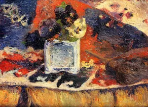 Flowers and Carpet also known as Pansies by Paul Gauguin - Hand-Painted Oil Painting Reproduction