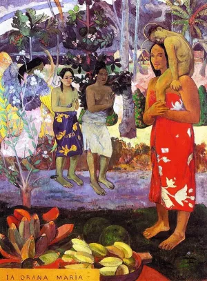 Ia Orana Maria Hail Mary by Paul Gauguin Oil Painting Reproduction
