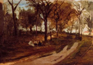 In the Forest, Saint-Cloud sketch by Paul Gauguin - Hand-Painted Oil Painting Reproduction