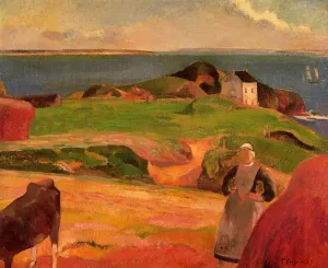 Landscape at le Pouldu - the Isolated House by Oil Painting Reproduction