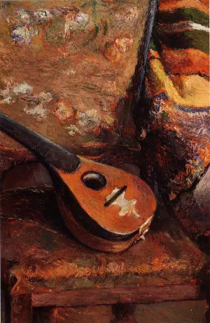 Mandolin on a Chair by Paul Gauguin - Hand-Painted Oil Painting Reproduction