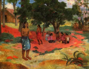 Paru Paru also known as Whispered Words, II by Paul Gauguin - Hand-Painted Oil Painting Reproduction