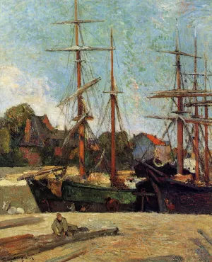 Schooner and Three-Master by Paul Gauguin Oil Painting Reproduction