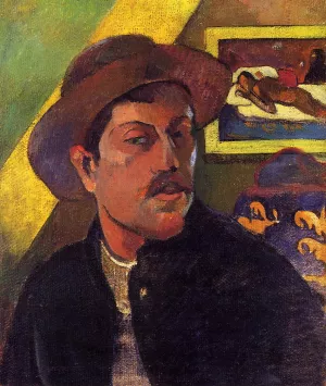 Self Portrait with Hat by Paul Gauguin - Hand-Painted Oil Painting Reproduction