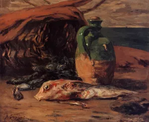 Still Life with Jug and Red Mullet by Paul Gauguin Oil Painting Reproduction