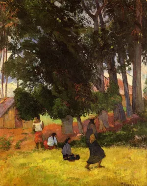 Tahitian Village by Paul Gauguin Oil Painting Reproduction