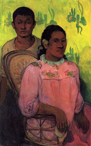 Tahitian Woman and Boy by Paul Gauguin Oil Painting Reproduction
