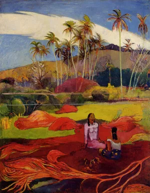 Tahitian Women Under the Palms by Paul Gauguin - Hand-Painted Oil Painting Reproduction