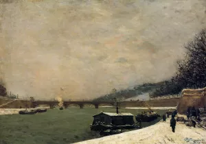 The Seine, Pont d'Iena, snowing by Paul Gauguin - Hand-Painted Oil Painting Reproduction