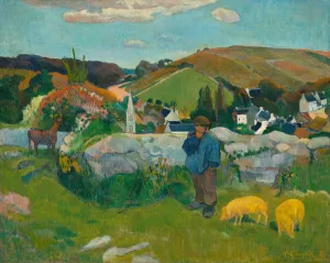 The Swineherd by Paul Gauguin - Hand-Painted Oil Painting Reproduction
