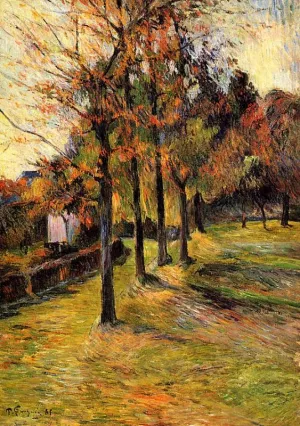 Tree Lined Road, Rouen by Paul Gauguin - Hand-Painted Oil Painting Reproduction