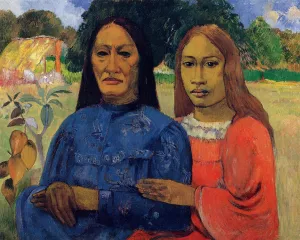 Two Women also known as Mother and Daughter by Paul Gauguin - Hand-Painted Oil Painting Reproduction