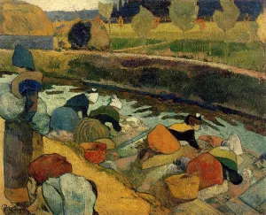 Washerwomen at the Roubine du Roi. Arles by Paul Gauguin Oil Painting Reproduction