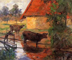 Watering Place by Paul Gauguin - Hand-Painted Oil Painting Reproduction